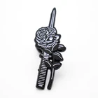 wholesale custom badge rose souvenir plating black nickel soft enamel pin