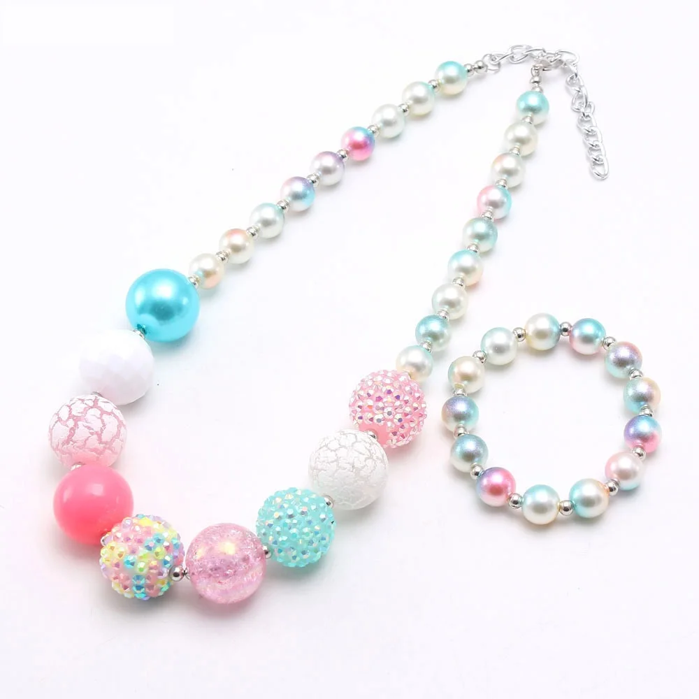 Little Girls Chunky Bubblegum Beads Colorful Pearls Necklace And Bracelet Jewelry Sets For Children
Little Girls Chunky Bubblegum Beads Colorful Pearls Necklace And Bracelet Jewelry Sets For Children