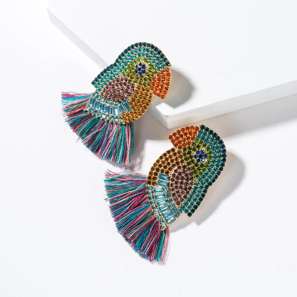 Multicolor Rainbow Crystal CZ Cubic Zirconia Animal Bird Tassel Stud Earrings Colorful Rhinestone Parrot Tassel Stud Earrings, Picture
Multicolor Rainbow Crystal CZ Cubic Zirconia Animal Bird Tassel Stud Earrings Colorful Rhinestone Parrot Tassel Stud Earrings, Picture
