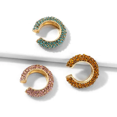 Punk New Design Multi Colors Diamond Circle Cuff Earrings Sparkling CZ C Shape Circle Cuff Earrings for Girls
Punk New Design Multi Colors Diamond Circle Cuff Earrings Sparkling CZ C Shape Circle Cuff Earrings for Girls