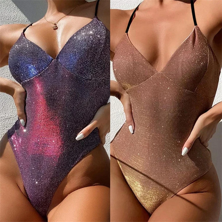 D96550 womens clothes 2021 Double color flash powder show chest halter jumpsuit V-neck fashion high waist jumpsuit 
D96550 womens clothes 2021 Double color flash powder show chest halter jumpsuit V-neck fashion high waist jumpsuit