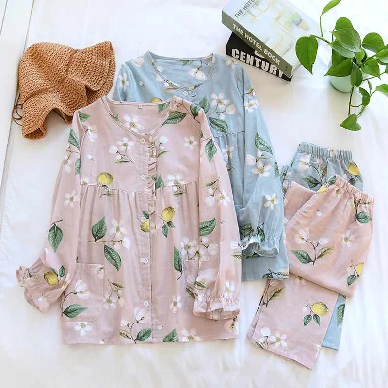 2021 Japanese new style ladies cotton round neck sleepwear suit spring and autumn cartoon cute long-sleeved home service summer, Required
2021 Japanese new style ladies cotton round neck sleepwear suit spring and autumn cartoon cute long-sleeved home service summer, Required