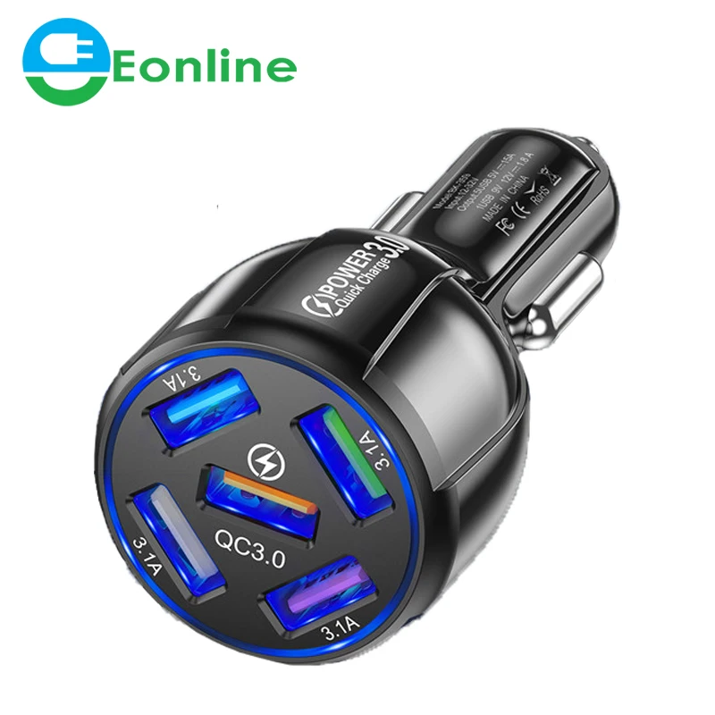 EONLINE 5 Port Fast Charging Car USB Charger For Xiaomi redmi note 10 pro Quick Charge 3.0 15A Charger Mobile Phone Charger
EONLINE 5 Port Fast Charging Car USB Charger For Xiaomi redmi note 10 pro Quick Charge 3.0 15A Charger Mobile Phone Charger