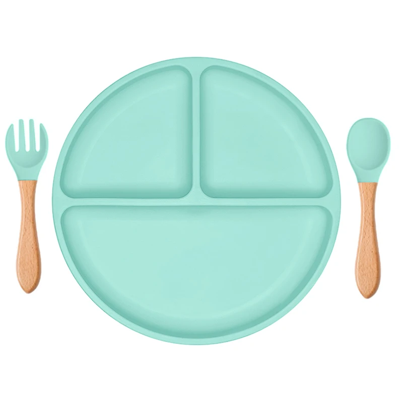 Multiple Stock Colors Tableware Set Baby Silicone Suction Plate Set With Wooden Spoon And Fork
Multiple Stock Colors Tableware Set Baby Silicone Suction Plate Set With Wooden Spoon And Fork