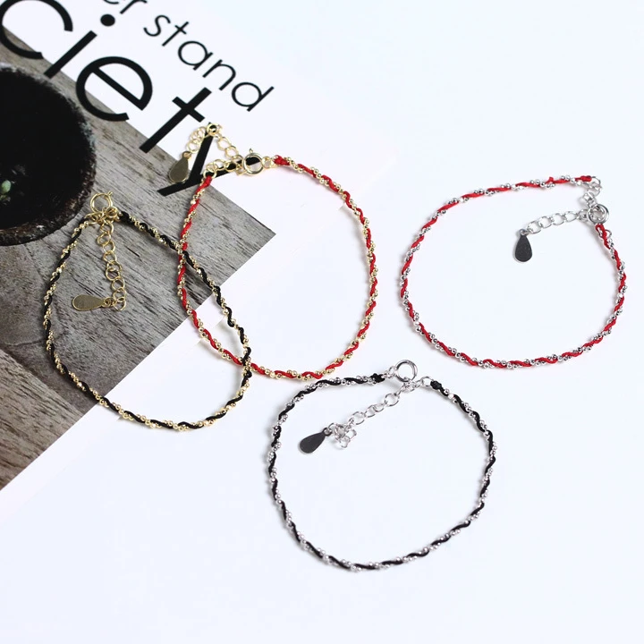 2020 fashion 925 sterling silver bracelet minimalist multi layer twist wrap bead chain bracelet, Gold+red,silver+red,gold+black,silver+black
2020 fashion 925 sterling silver bracelet minimalist multi layer twist wrap bead chain bracelet, Gold+red,silver+red,gold+black,silver+black