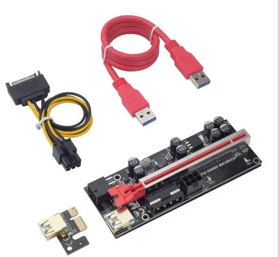 Amazon Hot Selling 5Gbps USB 3.0 15 Pin SATA to 6 Pin Power Cable PCIE X1 to X16 Ver 009S Plus Riser Card for GPU Mining
Amazon Hot Selling 5Gbps USB 3.0 15 Pin SATA to 6 Pin Power Cable PCIE X1 to X16 Ver 009S Plus Riser Card for GPU Mining