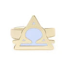 Unic constellation design libra ring sets adjustable fashion white color enamel finger rings