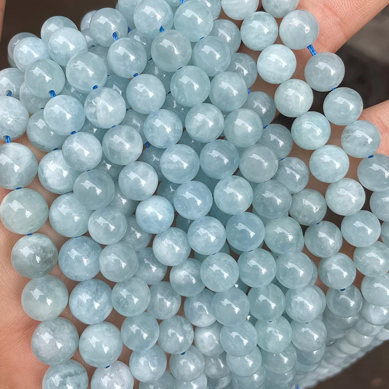 High Quality Aquamarine Stone Beads Strand Round Natural Gemstone Loose Natural Blue Aquamarine Beads
High Quality Aquamarine Stone Beads Strand Round Natural Gemstone Loose Natural Blue Aquamarine Beads