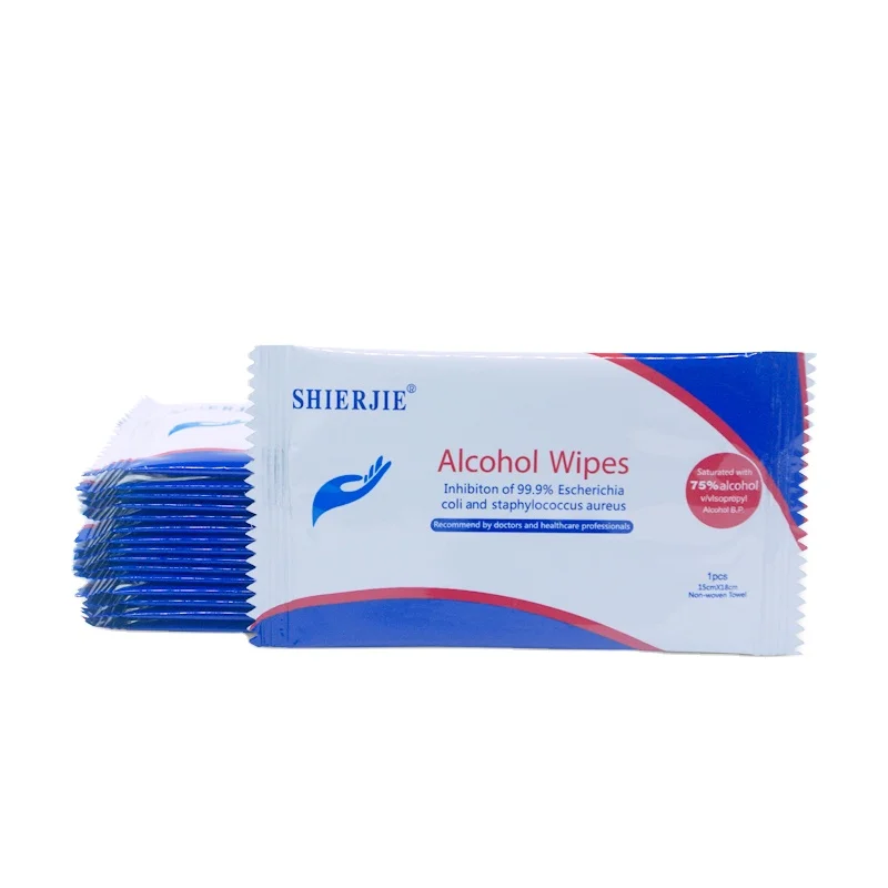 

Individual Wrapped Alcohol Wet Wipe Disposable Tissue Table Wipes Adults Household Non-woven 15*18cm