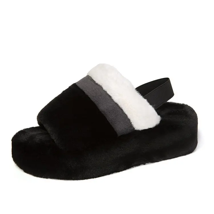 New Girls Warm Fuzzy Plush Home Flats Back Strap Fluffy Black Shoes Soft Fur Slippers For Women And Ladies, Black,white
New Girls Warm Fuzzy Plush Home Flats Back Strap Fluffy Black Shoes Soft Fur Slippers For Women And Ladies, Black,white