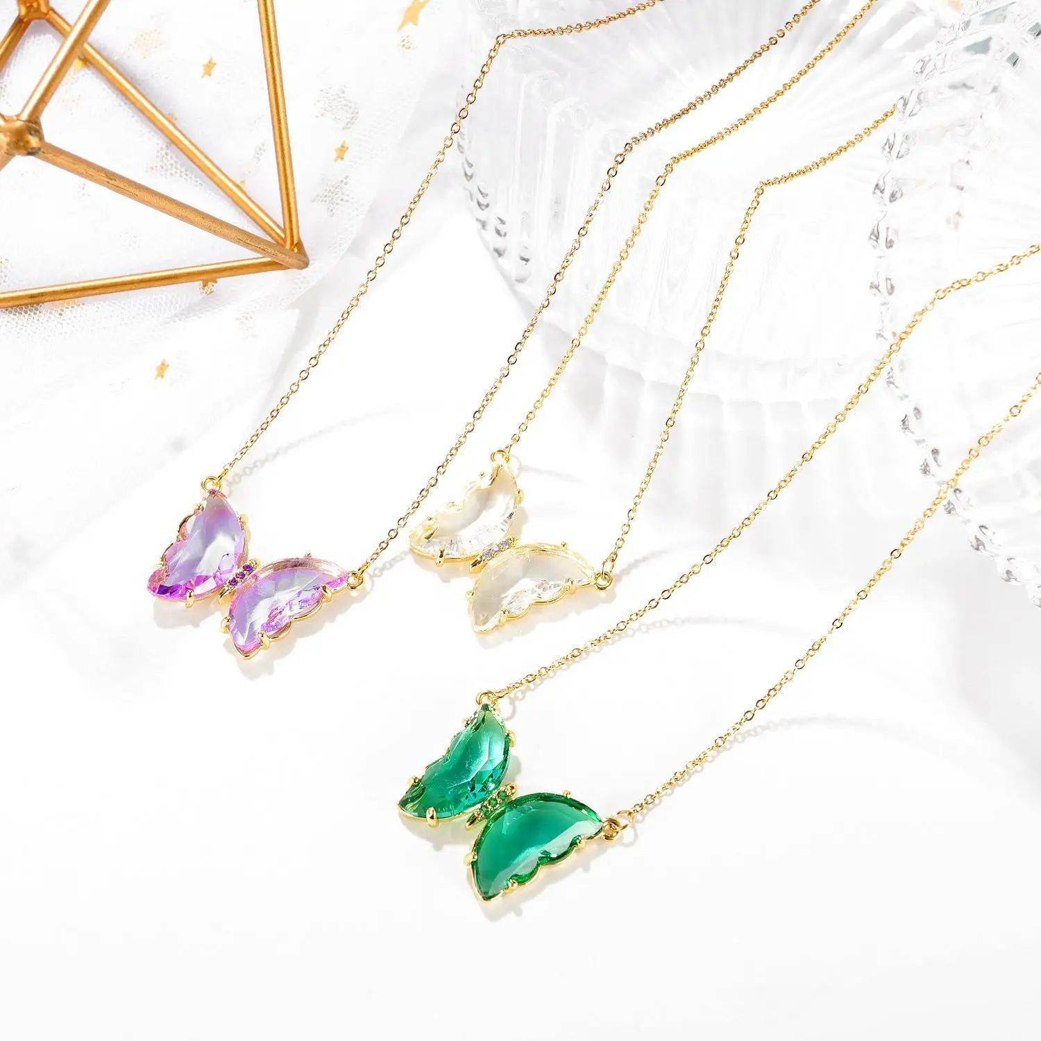 Fashionable Glass Crystal Butterfly Necklace Sen system Fairy Titanium Steel Necklace Female All-match Pendant Necklace, Picture shows
Fashionable Glass Crystal Butterfly Necklace Sen system Fairy Titanium Steel Necklace Female All-match Pendant Necklace, Picture shows