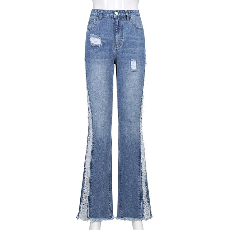 New women's trousers high waist holes draw sexy fashion wide leg cargo trend slim jeans female
New women's trousers high waist holes draw sexy fashion wide leg cargo trend slim jeans female
