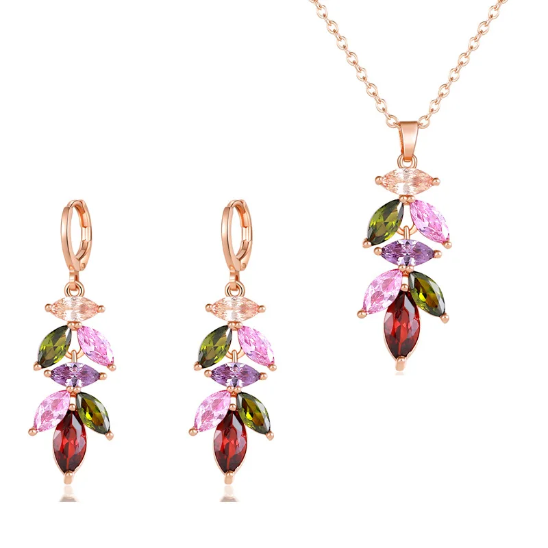 Foreign trade suit bridal necklace earrings new zircon two-piece electroplating rose gold jewelry gold plated jewelry filled
Foreign trade suit bridal necklace earrings new zircon two-piece electroplating rose gold jewelry gold plated jewelry filled