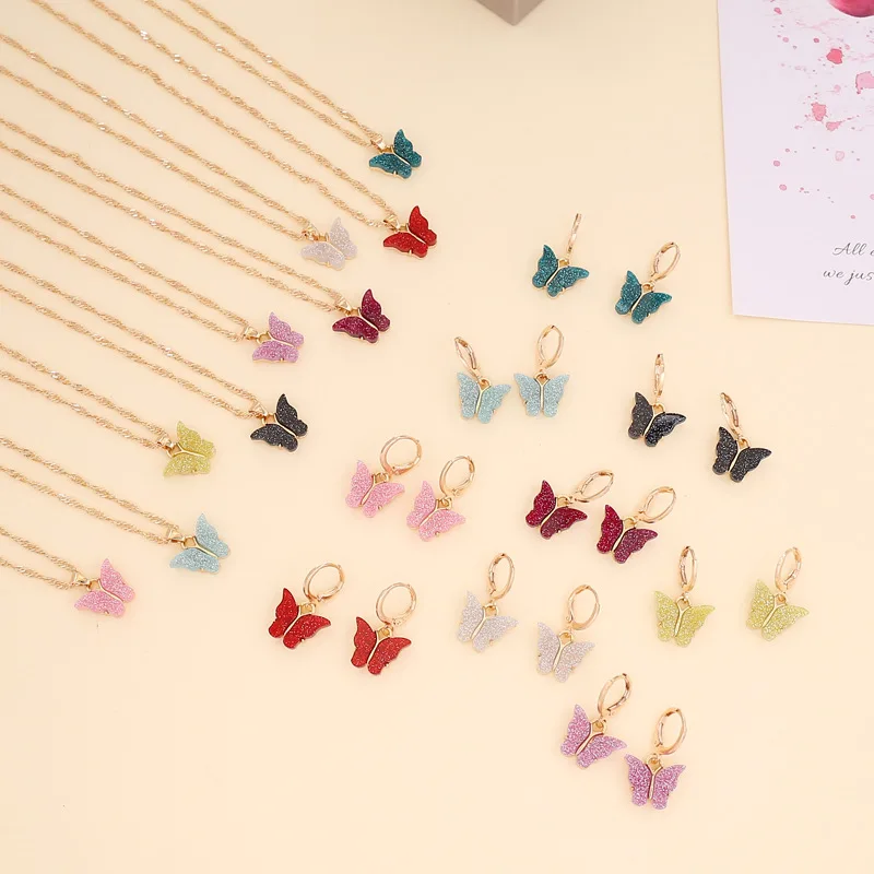 Fashion Butterfly Necklace Jewelry Set Women Candy Color Acrylic Butterfly Pendant Earrings Collars Sweet Girls Party Gift, As the picture
Fashion Butterfly Necklace Jewelry Set Women Candy Color Acrylic Butterfly Pendant Earrings Collars Sweet Girls Party Gift, As the picture