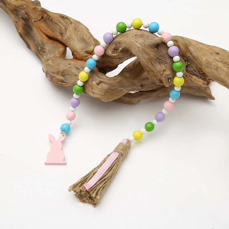 Wholesale Easter Holiday Colorful Wooden Beads Bunny Pendant Tassels Garland Rustic Decoration Hanging Ornament
Wholesale Easter Holiday Colorful Wooden Beads Bunny Pendant Tassels Garland Rustic Decoration Hanging Ornament