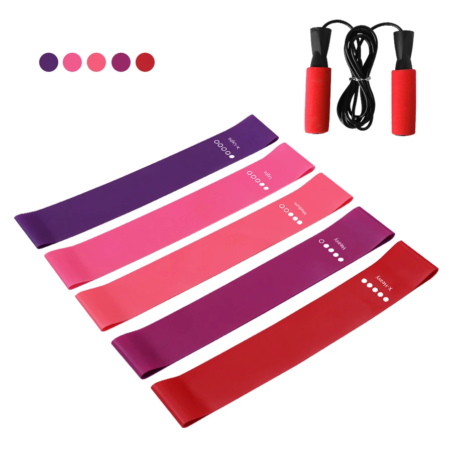 Home fitness gym elastic resistance band exercise body with unisex foam handle colorful jump rope set, Purple pink blue mix
Home fitness gym elastic resistance band exercise body with unisex foam handle colorful jump rope set, Purple pink blue mix