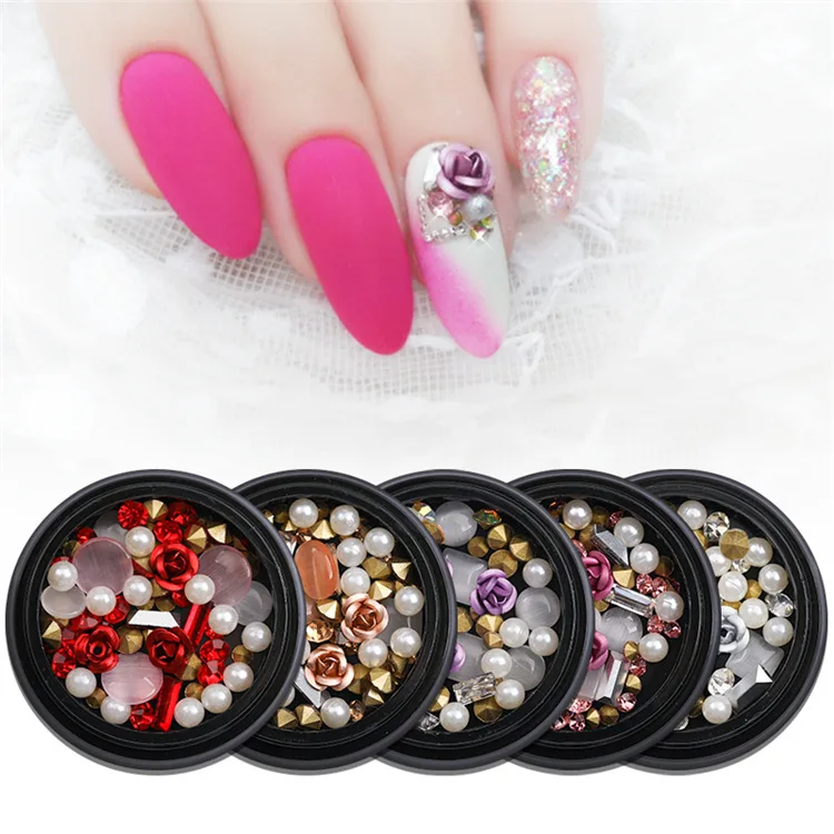 1 Box Mixed Crystal Pearls Metal Rose Shiny Colorful Nail Rhinestones 3D Alloy Nail Art Decorations, Red/blue/purple/black/pink/silver/gold
1 Box Mixed Crystal Pearls Metal Rose Shiny Colorful Nail Rhinestones 3D Alloy Nail Art Decorations, Red/blue/purple/black/pink/silver/gold