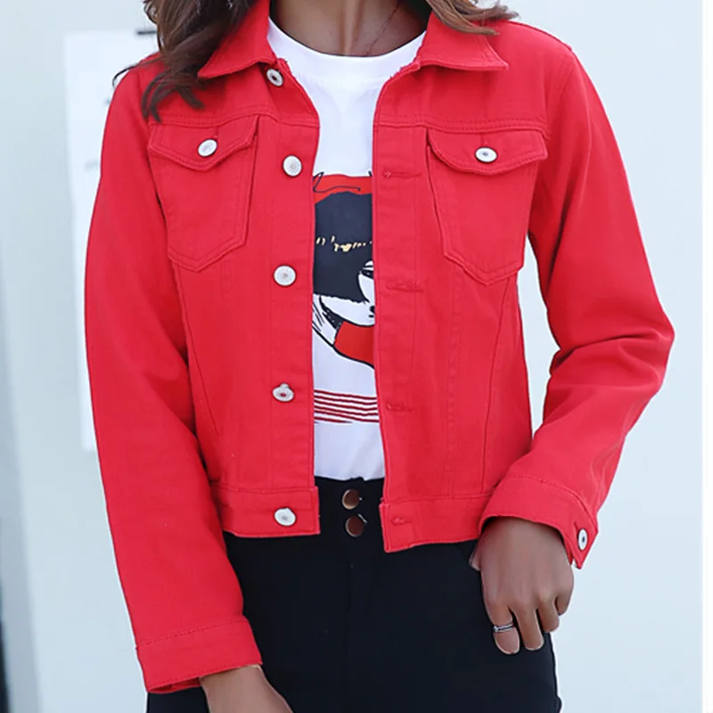 2020 Autumn Lady Candy Color Casual Short Denim Jacket Fashion Jacket and Coats for Women, Picture
2020 Autumn Lady Candy Color Casual Short Denim Jacket Fashion Jacket and Coats for Women, Picture