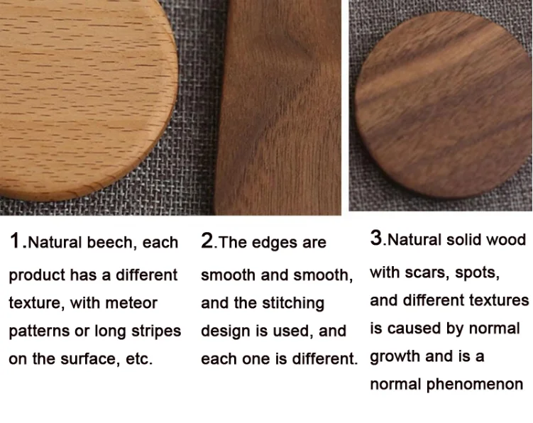 Custom Eco Friendly Natural Walnut Solid Wooden Drink Cup Mat Coaster