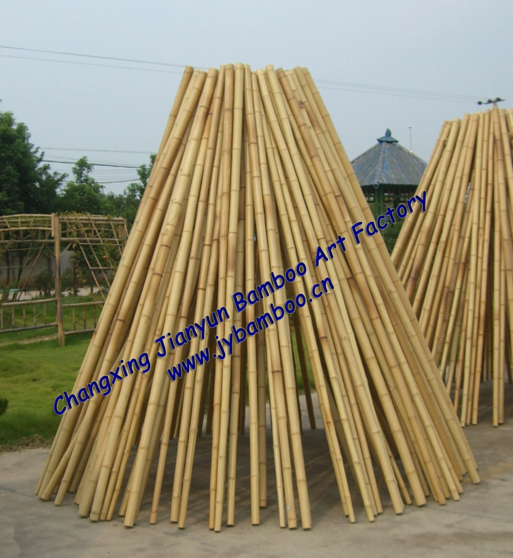 hollow bamboo poles