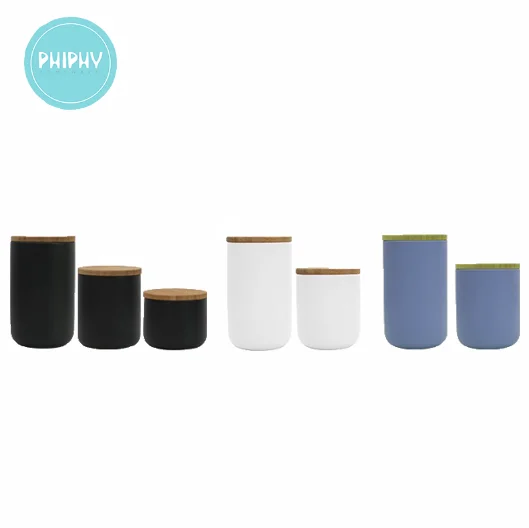 PHIPHY black/blue/white ceramic coffee container food canister ceramic storage cosmetic jars with wooden lid and boxes
PHIPHY black/blue/white ceramic coffee container food canister ceramic storage cosmetic jars with wooden lid and boxes