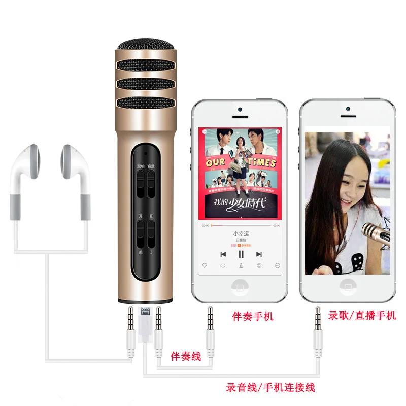 Mini Condenser Mic Dual Mobile Phone Karaoke Live Singing Microphone Built-in Sound Card
Mini Condenser Mic Dual Mobile Phone Karaoke Live Singing Microphone Built-in Sound Card