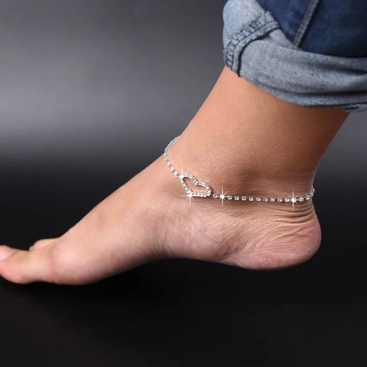 Elegant Bling ice out tennis chain Crystal Heart Shape Anklet For Women Girls Jewelry
Elegant Bling ice out tennis chain Crystal Heart Shape Anklet For Women Girls Jewelry