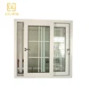 In stock Chinese factory powder coating aluminum metal framed double glazed sliding window grills design