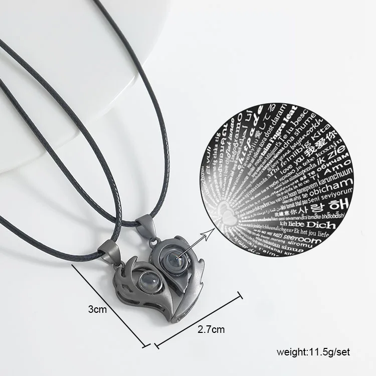 i love you in 100 languages heart shape couple magnetic necklace valentines day, As picture
i love you in 100 languages heart shape couple magnetic necklace valentines day, As picture