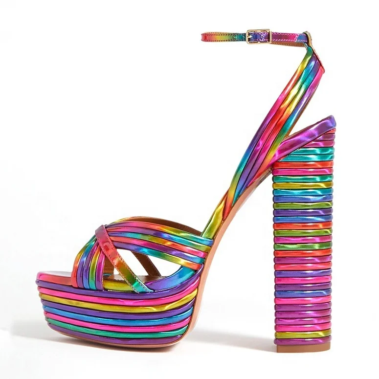 Sexy sandals iridescent strap women's shoes designer party high heels 2020 classic ladies sandals thick heel women's shoes, Red
Sexy sandals iridescent strap women's shoes designer party high heels 2020 classic ladies sandals thick heel women's shoes, Red