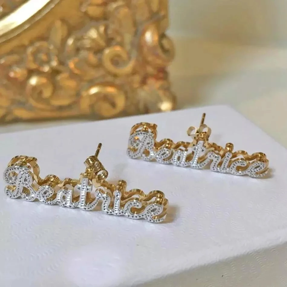 2021 Custom Name Personalized Earring Jewelry Stainless Steel Letter Stud Earrings Minimalist Earrings Gift, Gold, silver, rose gold
2021 Custom Name Personalized Earring Jewelry Stainless Steel Letter Stud Earrings Minimalist Earrings Gift, Gold, silver, rose gold