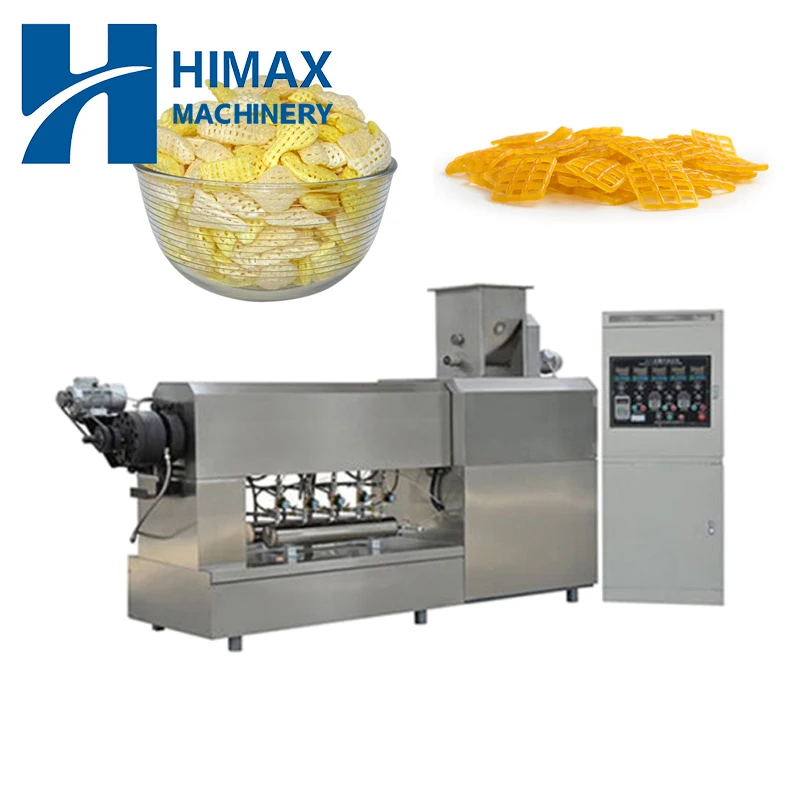 Full automatic fried 3d papad pellet bugles making machinery fried snack food manufacturer of 3d snack production line