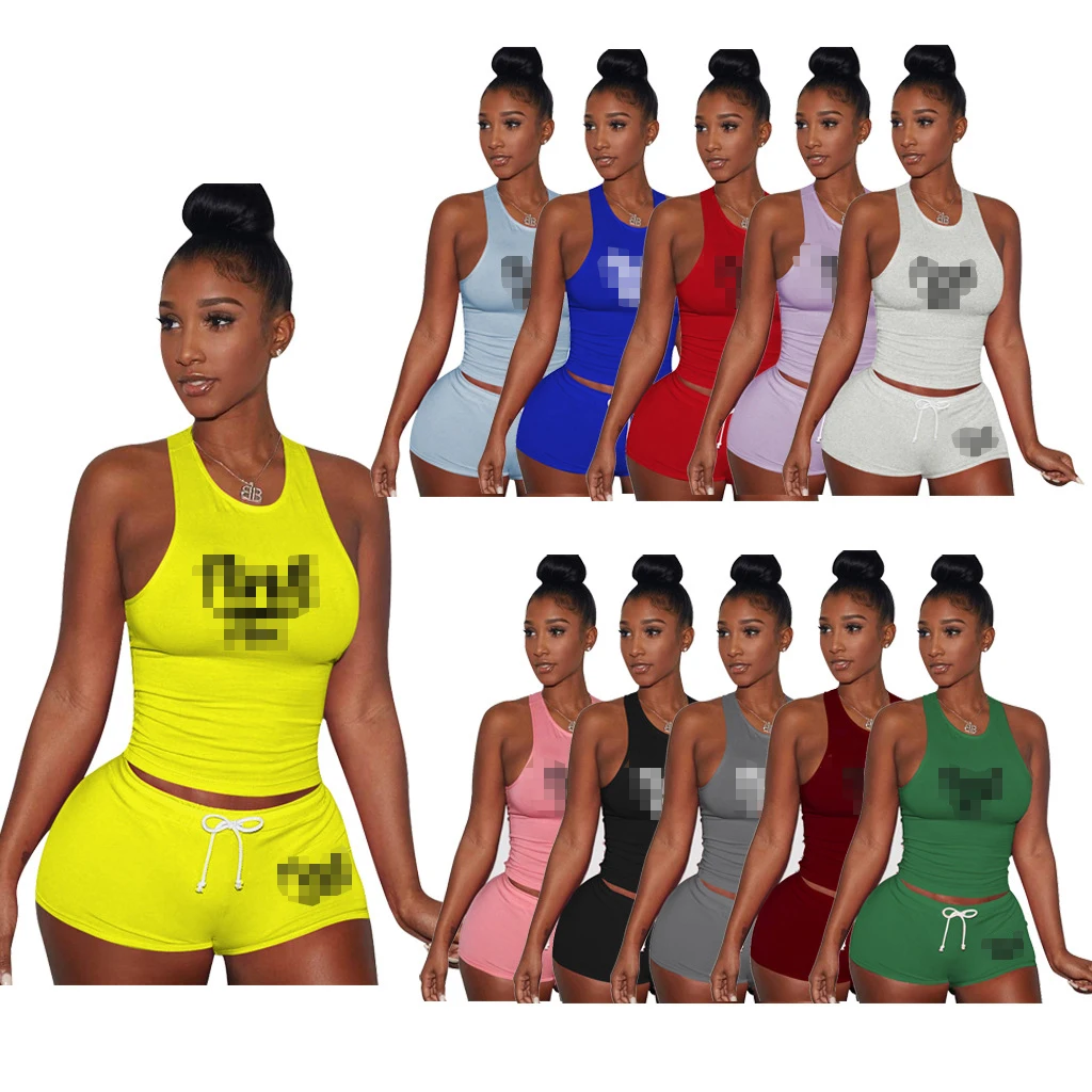 2021 plus size solid color two-piece set ladies top and drawstring shorts, Customized color/as show
2021 plus size solid color two-piece set ladies top and drawstring shorts, Customized color/as show