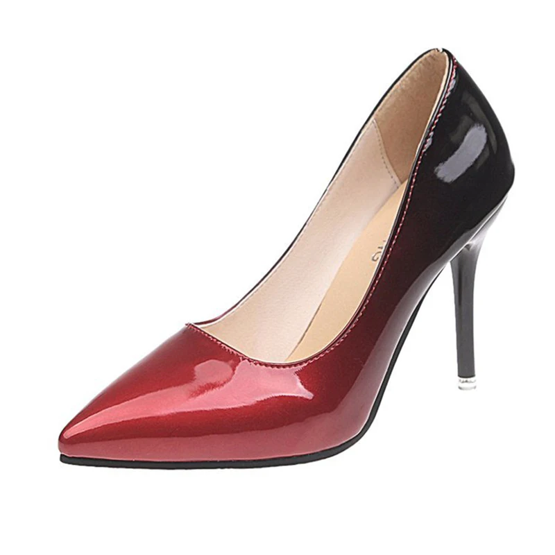 Sexy gradient party shoes dress shoes lady slip on high heel 
Sexy gradient party shoes dress shoes lady slip on high heel