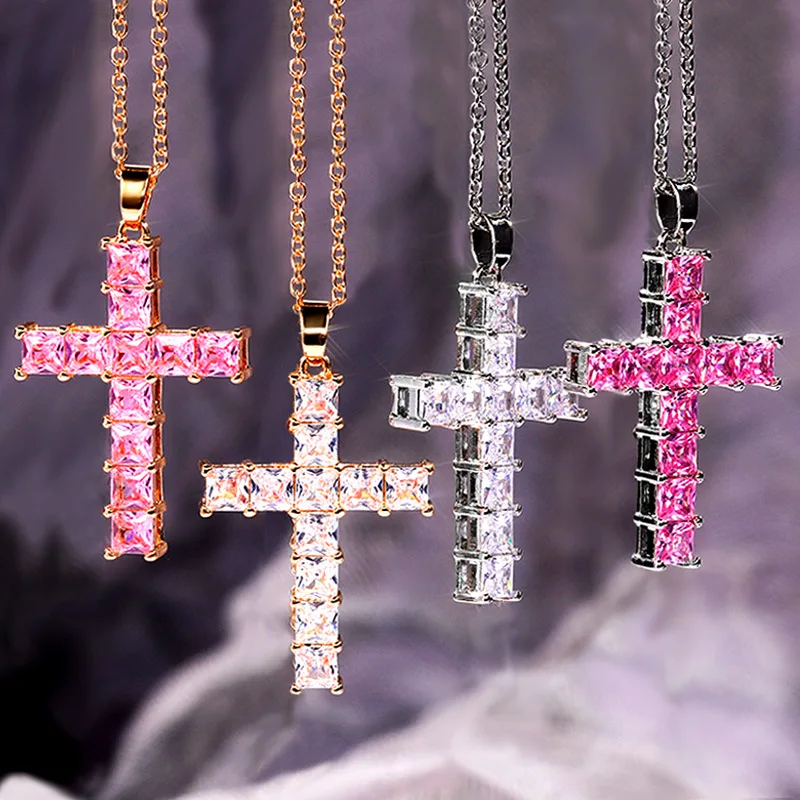 17KM Luxury bling zircon crystal cross pendant necklace special women jewelry gift, Gold/silver
17KM Luxury bling zircon crystal cross pendant necklace special women jewelry gift, Gold/silver