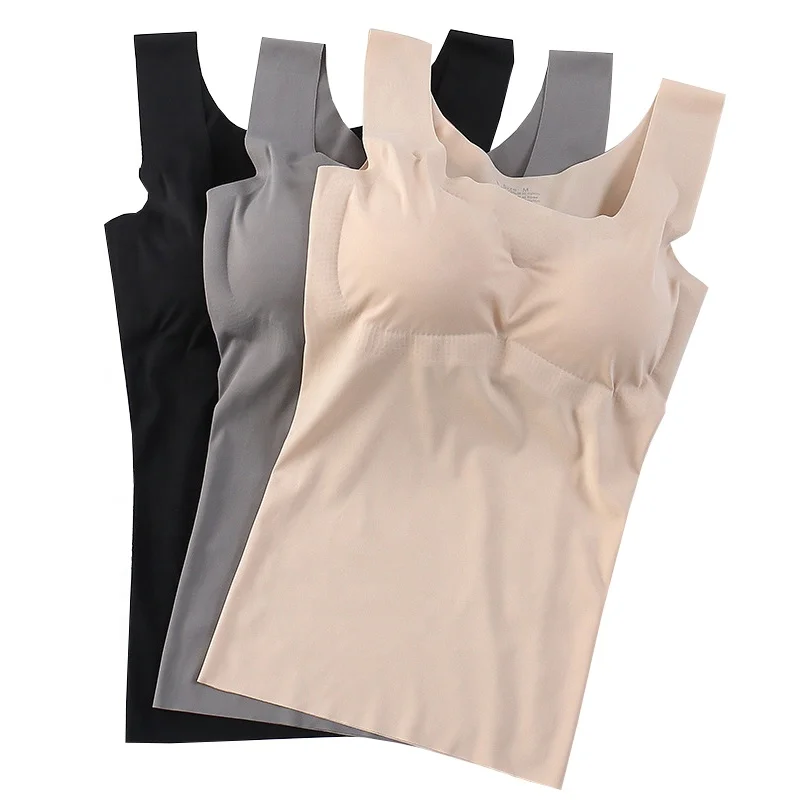 6501 Women One Piece Wireless Ice Silk Seamless Yoga Camisole Invisible Sleeveless Tank Tops Slimming Sleep Bra Vest, Gray, black, nude
6501 Women One Piece Wireless Ice Silk Seamless Yoga Camisole Invisible Sleeveless Tank Tops Slimming Sleep Bra Vest, Gray, black, nude
