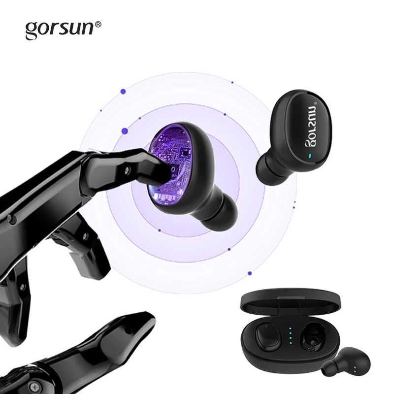 Gorsun Earphone Manufacturer Wholesale Handfree Lightweight Sport Music Noise Cancelling TWS Wireless In Ear Earbuds, Black
Gorsun Earphone Manufacturer Wholesale Handfree Lightweight Sport Music Noise Cancelling TWS Wireless In Ear Earbuds, Black