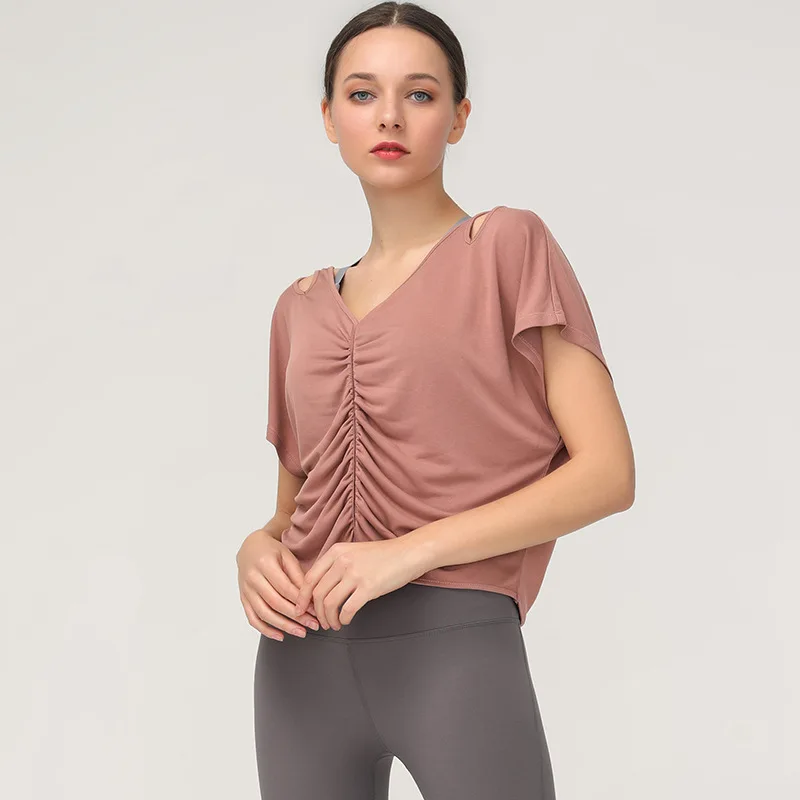 Fitness Sports Gym Wear Breathable seamless Front Drawstring batwing sleeve blouse women casual new top modal fabric t-shirts, Black, green, purple,yellow, pink
Fitness Sports Gym Wear Breathable seamless Front Drawstring batwing sleeve blouse women casual new top modal fabric t-shirts, Black, green, purple,yellow, pink