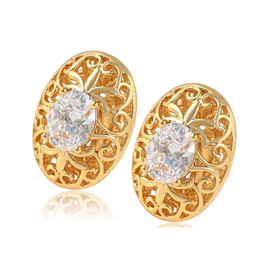 80290 Xuping synthetic cz gold color ladies oval shaped design clip on earrings, 24k gold color
80290 Xuping synthetic cz gold color ladies oval shaped design clip on earrings, 24k gold color