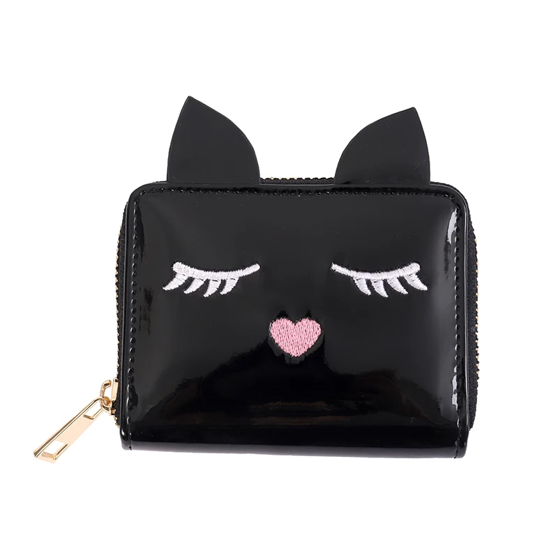 Low price wholesale girls cute cat ears zipper wallet balck cartoon cat face mini pvc purse, Black
Low price wholesale girls cute cat ears zipper wallet balck cartoon cat face mini pvc purse, Black