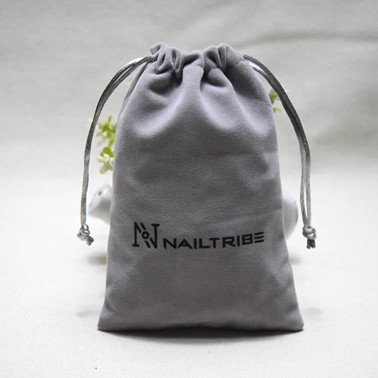 custom new promotional drawstring velvet print jewelry gift bag
