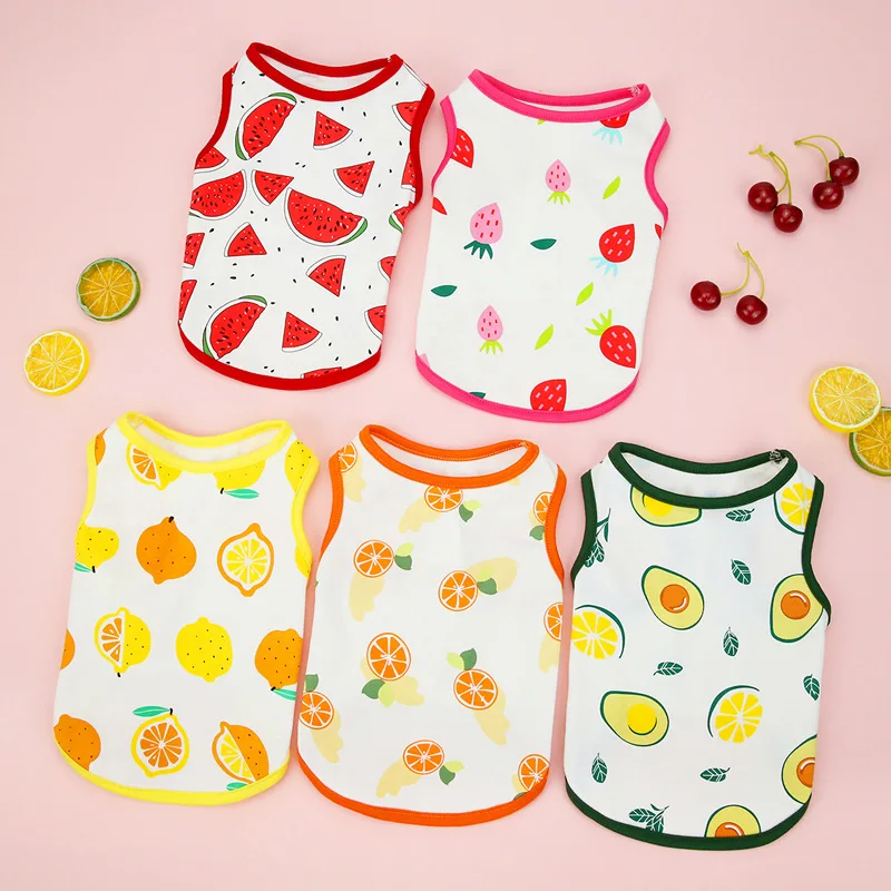 Factory Direct Wholesale Fast-Dry Fashion Fruit Summer Pet Cloth Dog T-shirt, 5 colors
Factory Direct Wholesale Fast-Dry Fashion Fruit Summer Pet Cloth Dog T-shirt, 5 colors