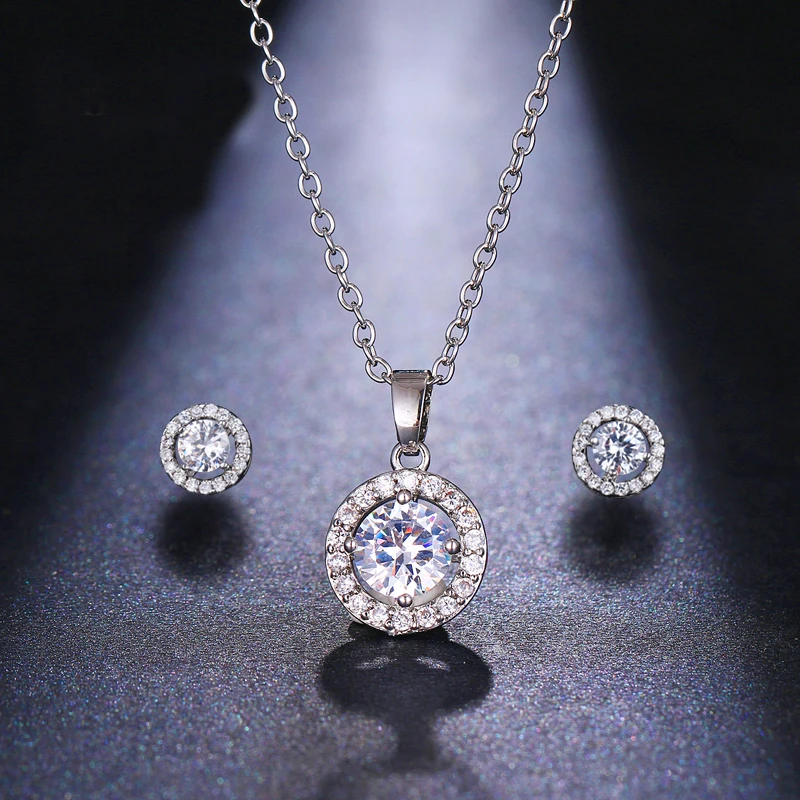 EMMAYA Jewelry Sets for Women Round Cubic Zircon Copper Necklace/Earrings Jewelry Sets Wholesale Gift Party
EMMAYA Jewelry Sets for Women Round Cubic Zircon Copper Necklace/Earrings Jewelry Sets Wholesale Gift Party