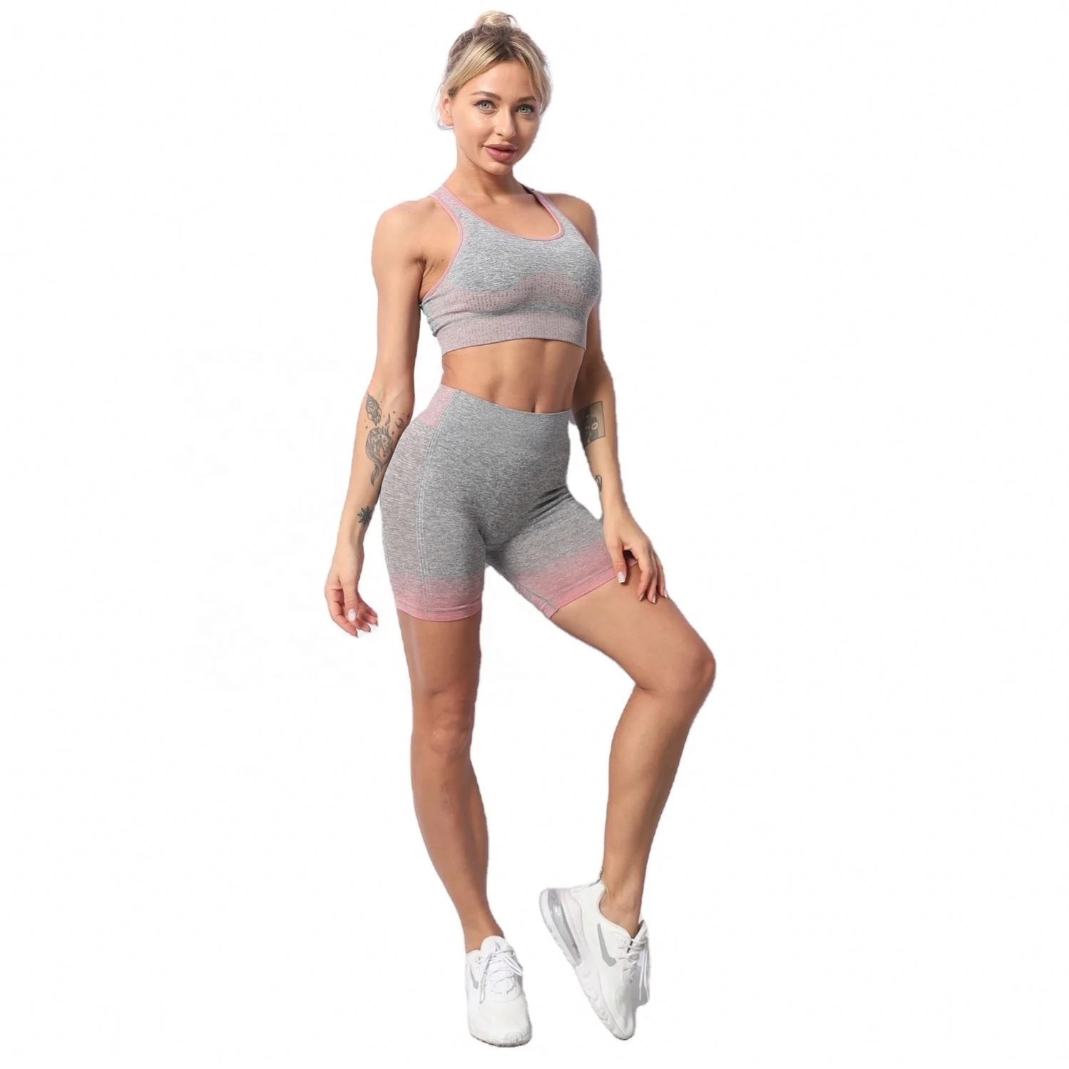 Fashion Workout Running Clothing Vest Sport Bra And Leggings Short Two Piece Outfit Gym Seamless Yoga Set, Customized colors
Fashion Workout Running Clothing Vest Sport Bra And Leggings Short Two Piece Outfit Gym Seamless Yoga Set, Customized colors