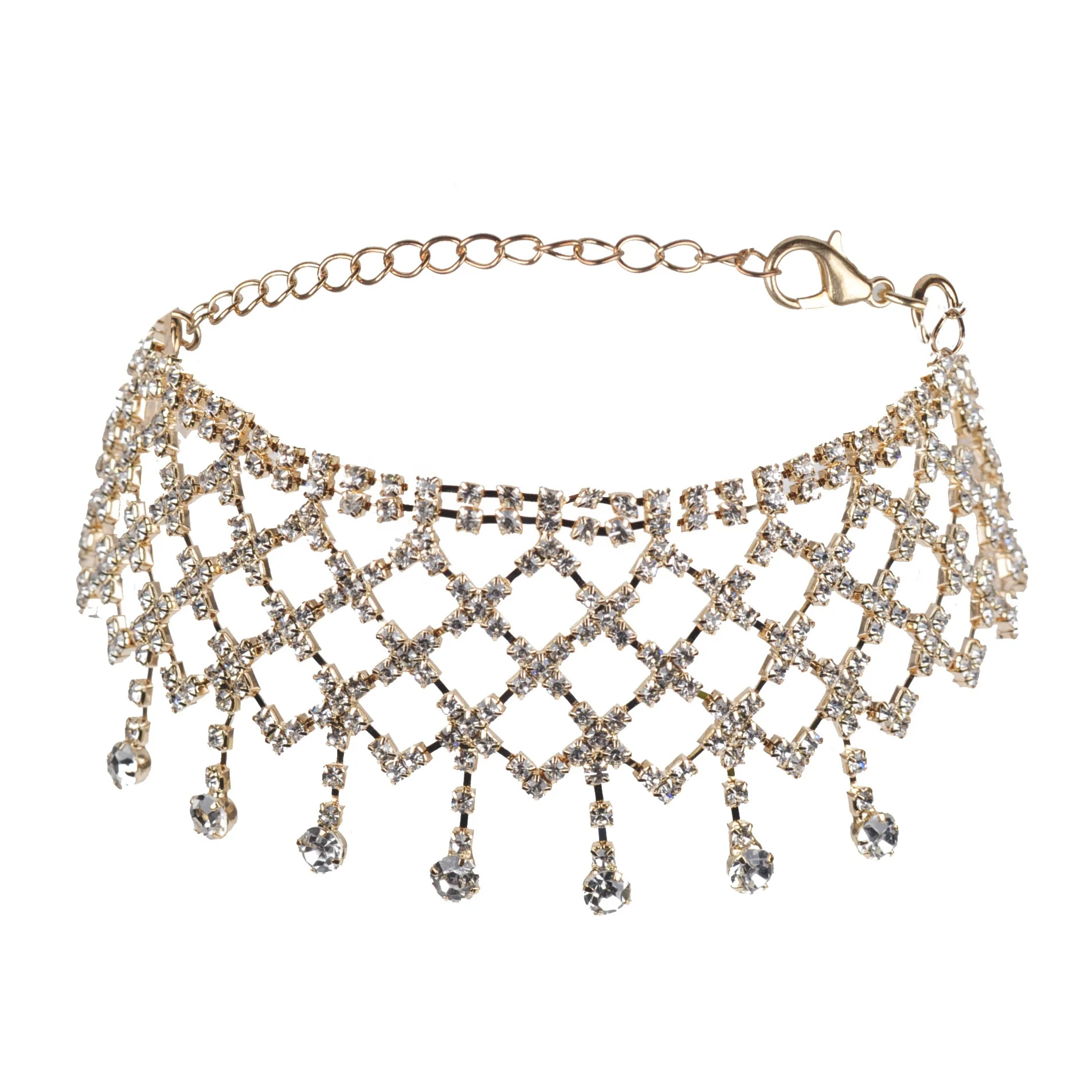 Luxury Wedding Bridal Sparking Shinning Rhinestone Jewelry Gold Silver Crystal Diamond Dangling Pendant Charm Choker Necklace
Luxury Wedding Bridal Sparking Shinning Rhinestone Jewelry Gold Silver Crystal Diamond Dangling Pendant Charm Choker Necklace