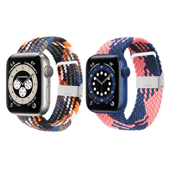 Adjustable Metal Buckle Replacement Band For Apple Watch Band 40mm 44mm Multicolour Thread Elastic Braided Solo Loop Straps
Adjustable Metal Buckle Replacement Band For Apple Watch Band 40mm 44mm Multicolour Thread Elastic Braided Solo Loop Straps