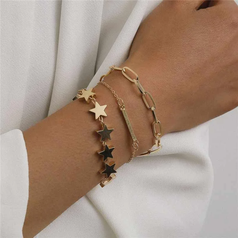 Simple Hip-Hop Cross Chain Bracelet Female Temperament Generous Star One Word Set
Simple Hip-Hop Cross Chain Bracelet Female Temperament Generous Star One Word Set