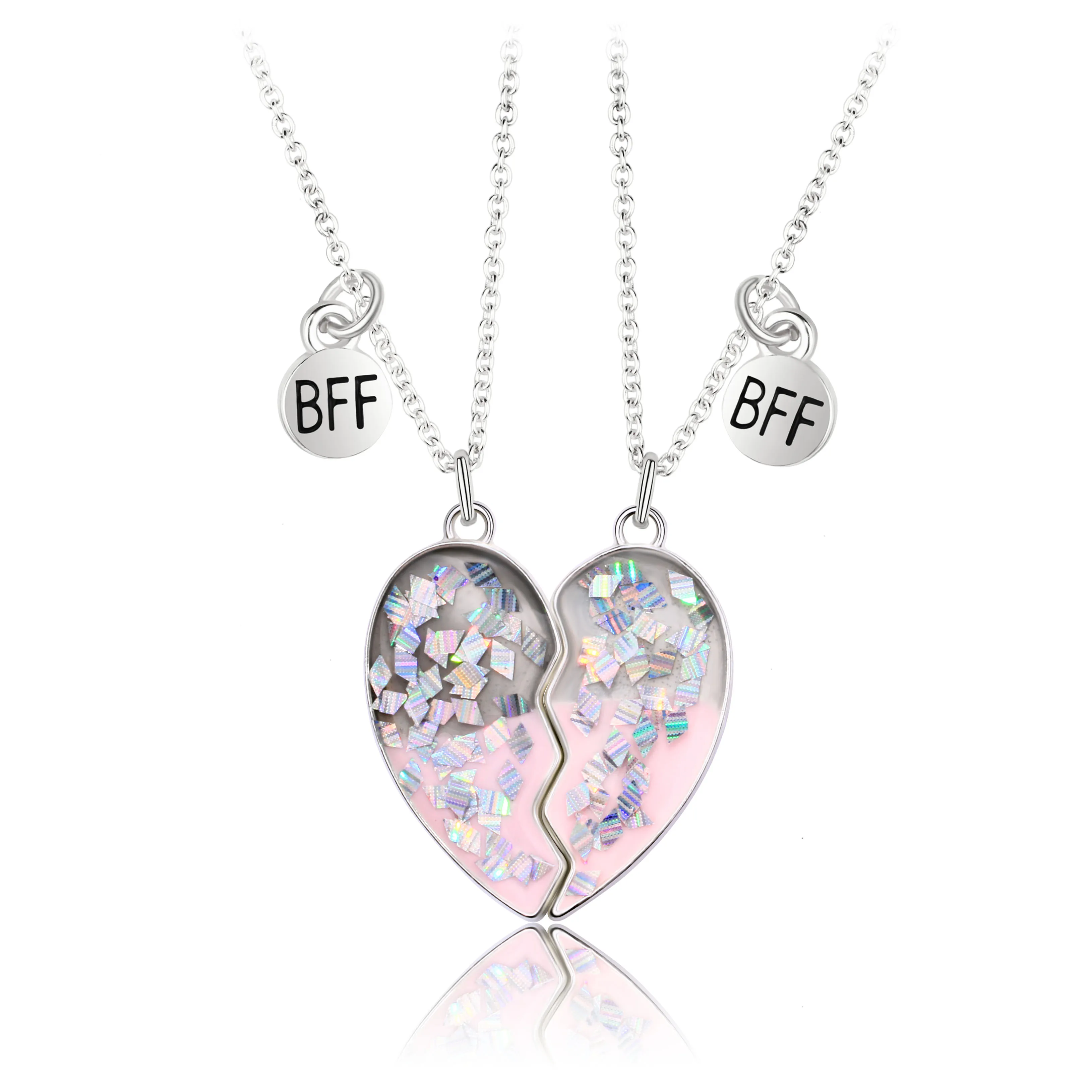 Hot selling gradient multi colored couple necklace heart Pendant cross chain Necklace jewelry best friend necklaces for 2
Hot selling gradient multi colored couple necklace heart Pendant cross chain Necklace jewelry best friend necklaces for 2