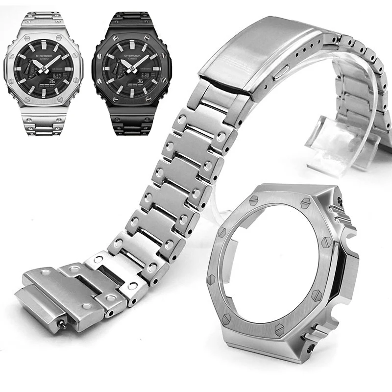 Solid stainless steel strap and case G SHOCK GA2100 watch band and metal case replacement
Solid stainless steel strap and case G SHOCK GA2100 watch band and metal case replacement