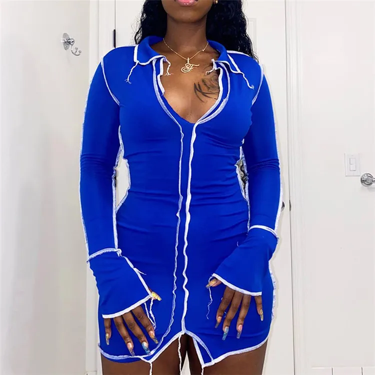 Long Sleeve Solid Color Autumn Mini Dress Sexy Ribbed Knit Dress Split Dress Bodycon Vestido Streetwear
Long Sleeve Solid Color Autumn Mini Dress Sexy Ribbed Knit Dress Split Dress Bodycon Vestido Streetwear